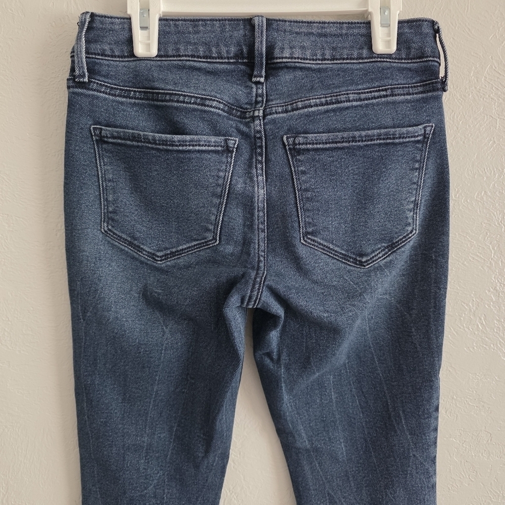 Old Navy Womens Rockstar Super Skinny Ankle Mid-Rise Dark Wash Denim Jeans Sz 0 - Picture 5 of 9